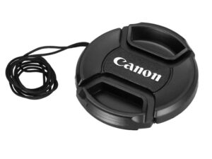 Canon İçin 49mm Snap On Lens Kapağı, Objektif Kapağı Bağcıklı