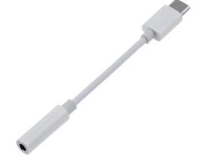Ayex TYP-C İçin 3.5mm Kulaklık ve Mikrofon Adaptörü Beyaz